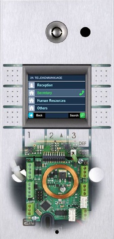 Integrated badge reader card for Helios IP