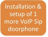 Opbouw installatie en setup van een aanvullende (vanaf de derde) IP SIP parlofoon, zelfde dag, zelfde site