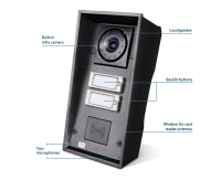 2N IP Force 2 boutons caméra HD, HP 10 watts - Pré-équipé pour lecteur de badges interne